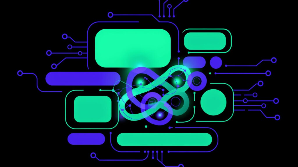 Ilustración abstracta de inteligencia artificial automatizando campañas de publicidad digital en Google Ads